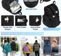 School Backpack,Two Compartments Daypack Bookbag Schoolbag for High School Teen Boy Girls/College/Work/Men Women