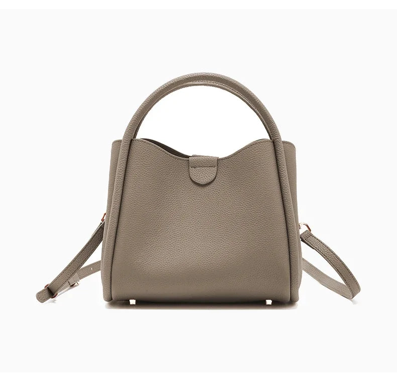 Women's Natural Cow Real Leather Shoulder Bag Ladies Retro Fashion Luxury Crossbody Bag Female Cowhide Commuter Handbag for Lady