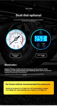 Portable Mini Car Inflatable Pump Digital Display