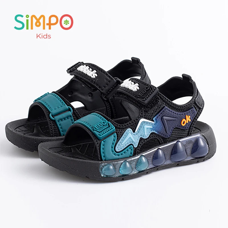 Sport Sandals For Children Breathable Wear-resistant Soft Shoes With Adjustable Velcro Boys & Girls Outdoor Footwear Summer