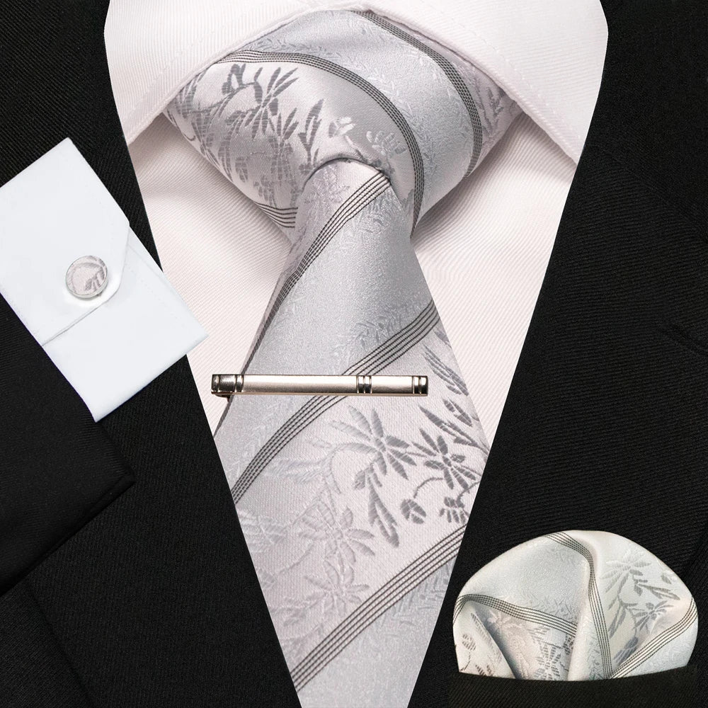 8cm Silk Men’s Tie Set with Pocket Square