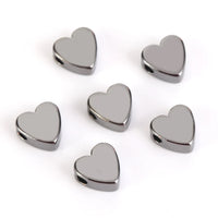 30pcs Gold & Silver Heart Spacer Beads