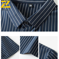 Men’s Striped Short Sleeve Shirt – Business Casual Summer