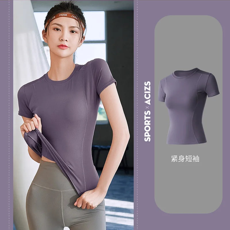 Women’s V-Neck Sports T-Shirt – Quick-Dry Activewear Top