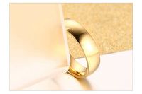 Vnox Classic Wedding Rings for Women Men 6mm Gold Color Stainless Steel Couple Rings Simple Plain Bands Anniversary Gift