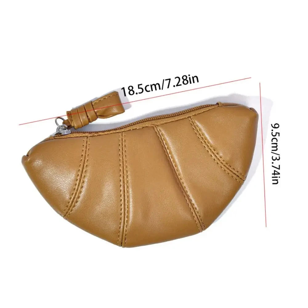 French Croissant Zipper Wallet & Makeup Handbag