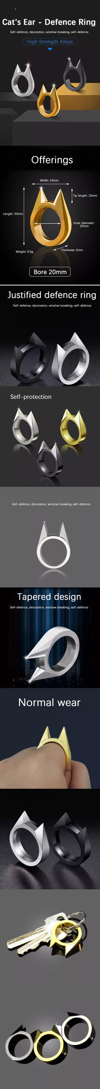 Outdoor Self-Defense Finger Tiger Cat Keychain Tool