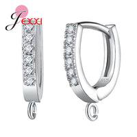 Trendy 925 Sterling Silver Earring Hooks For DIY Jewelry Makings Cubic Zirconia Earring Clasps Accessories