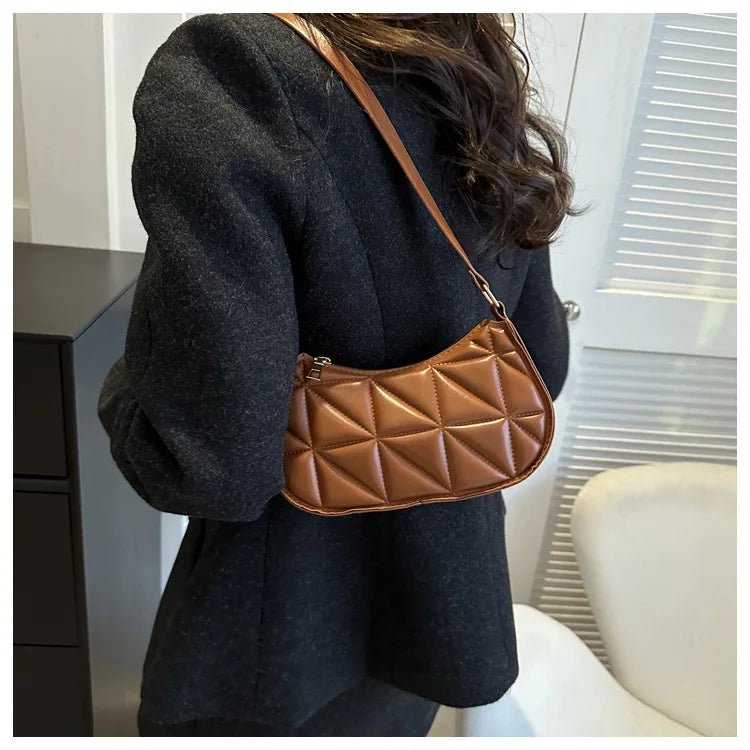 Vintage Fashion Versatile New Women's Bags Solid Rhombic High-End Texture Simple Generous Temperament Crossbody Shoulder