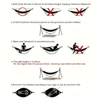 Portable outdoor camping hammock, suitable for backpacking, beach, backyard, garden, hiking, all seasons.