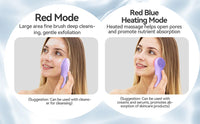 Heated Silicone Facial Cleansing Brush – 5 Speed Rechargeable