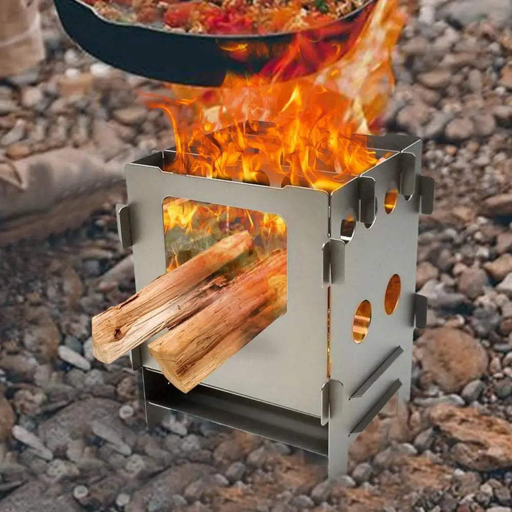 Portable Camping Fire Pit & Outdoor Grill Stove Burner