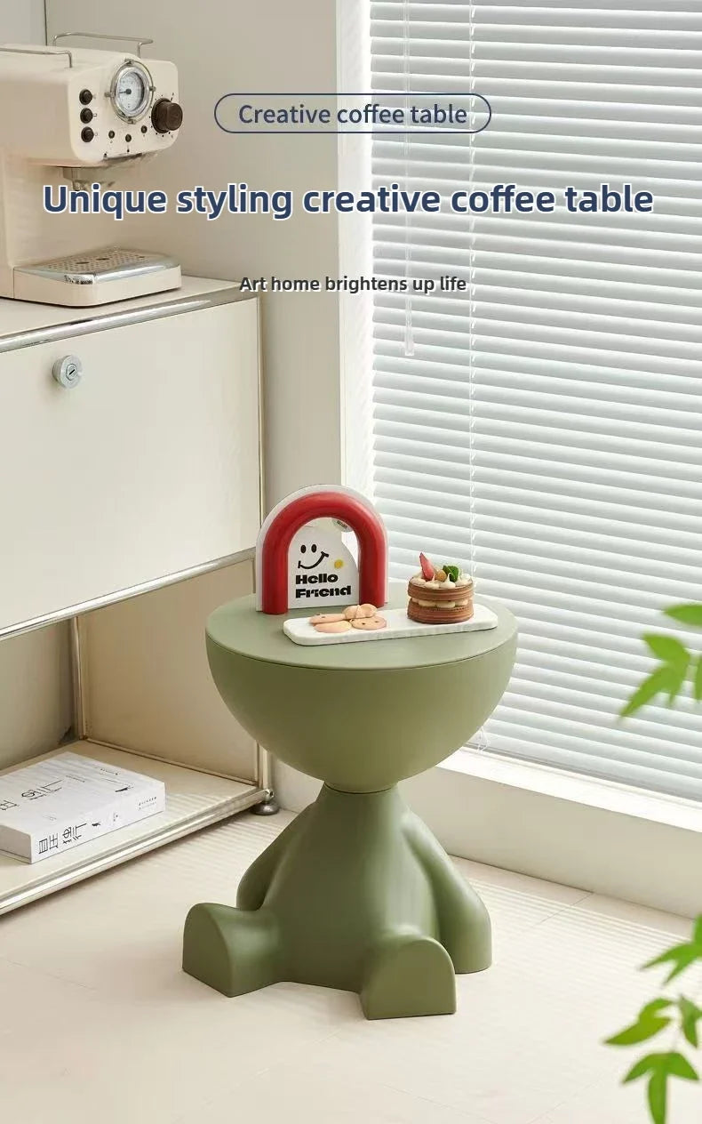Modern Cartoon Edge Coffee Side Table with Storage