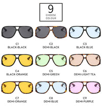 SO&EI Retro Double Bridges Pilot Women Sunglasses Fashion Candy Color Shades UV400 Trending Men Leopard Sun Glasses