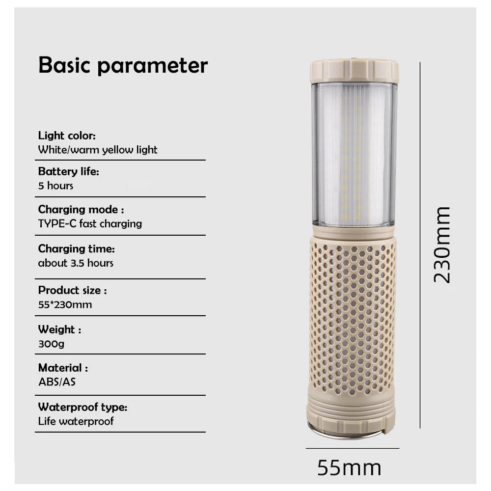 Camping Lantern Rechargeable Telescopic Collapsible LED Tent Light