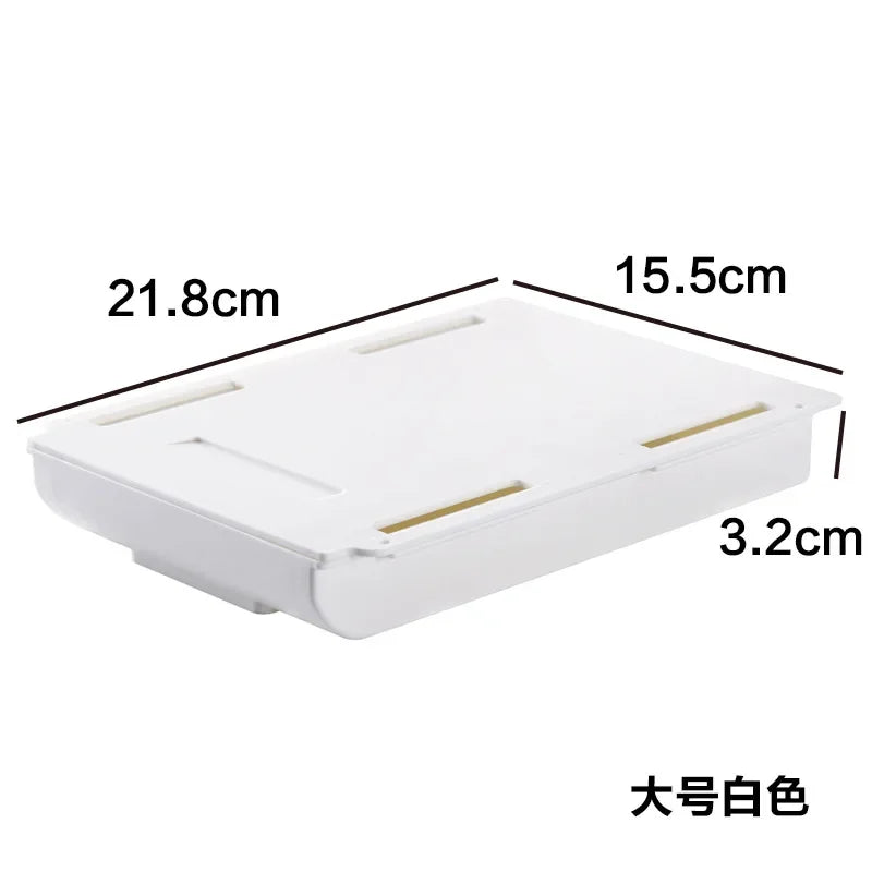 Self Stick Pencil Tray Desk Table Storage Drawer Organizer Box Under Desk Stand Self-adhesive Under-drawer Storage
