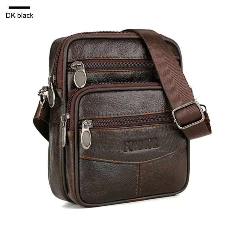 Retro Genuine Leather Men’s Crossbody Shoulder Belt Bag