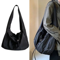Women Bag New Nylon Bucket Fashion Solid Zipper SOFT Shoulder Bag Purses and Handbags Luxury Designer Black Tote Bag сумка