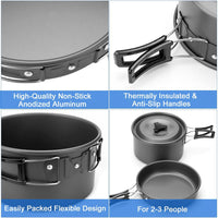 Outdoor Camping Cookware Set – Stainless Steel Pot & Kettle
