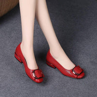 New Leather Shoes for Woman Low Heels