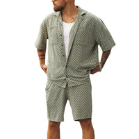 Men’s 2-Piece Shirt & Shorts Set Casual Summer Style