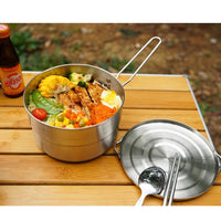 Portable Stainless Steel Camping Pot for Outdoor Cooking