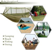 Double Camping Hammock with Mosquito Net Portable