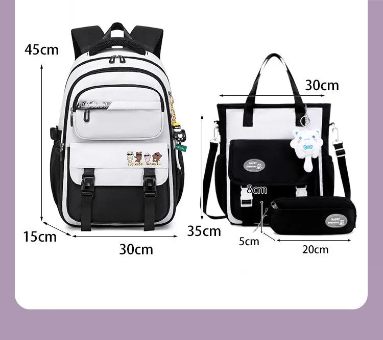 Children School bags set Girls Primary Backpack Kids school backpcak 3 pcs princess schoolbags kids mochilas escolar infantil