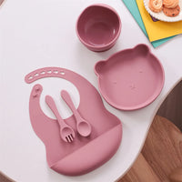 Kids 5PCS Silicone Feeding Set – BPA Free Dinnerware