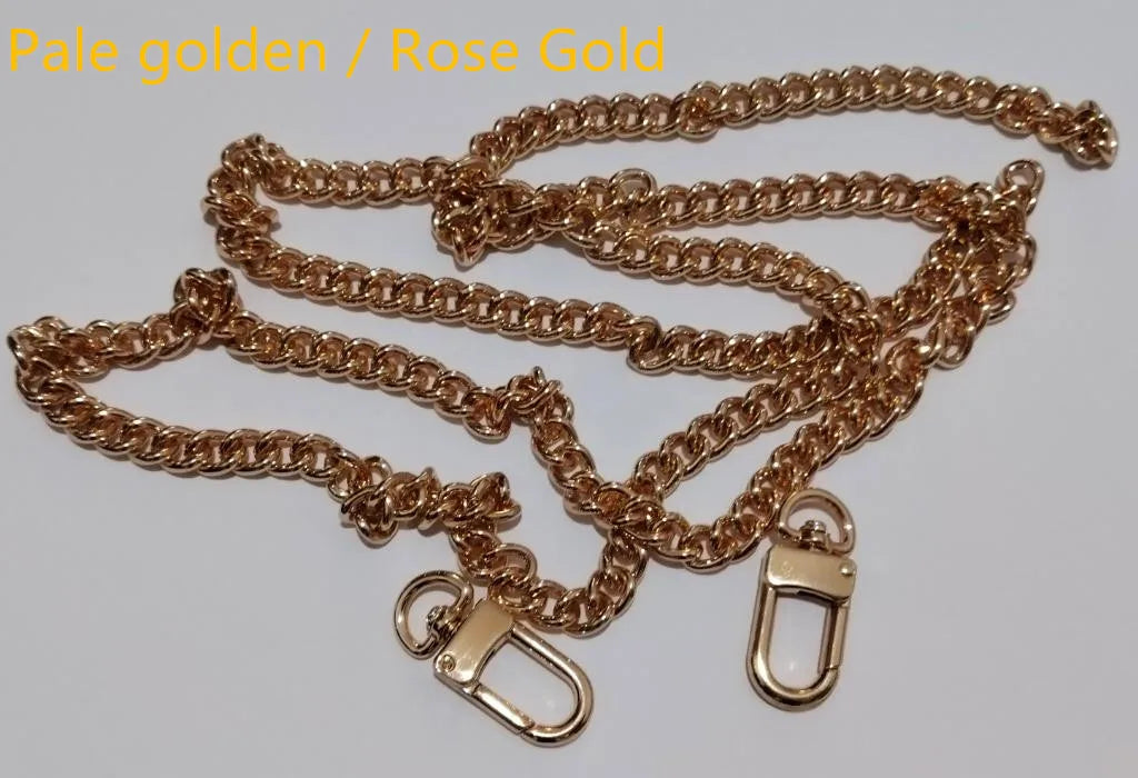 Polished Shine Stainless Metal Chain Shoulder Strap For Designer Lady Handbag Women Bag Purse Pochette Golden Silvery