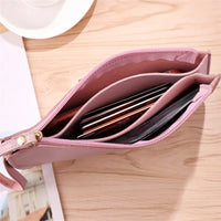 Women’s Long Leather Wallet – Zipper Clutch & Card Holder