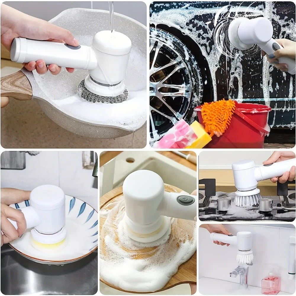 Electric Spin Scrubber – 5-in-1 Rechargeable Cleaning Brush