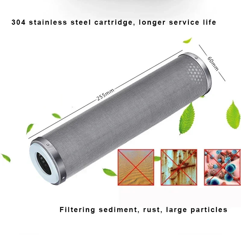 Pre-filter household well water whole house household water purifier 304 stainless steel high flow backwashing water filter