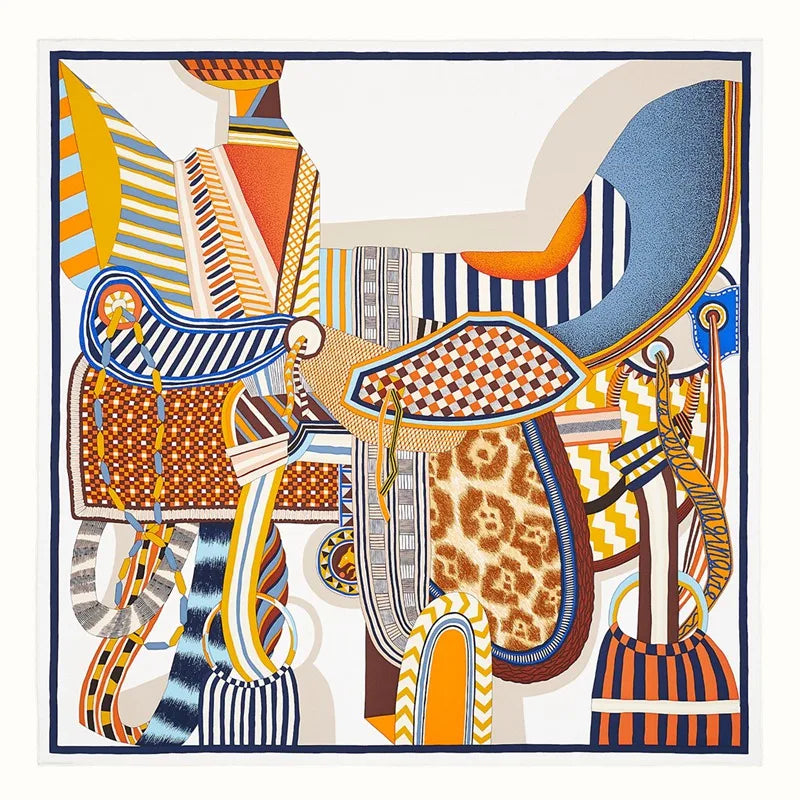 100% Silk Square Scarf – Fashion Neckerchief & Shawl 88cm