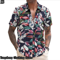 Men’s Summer Linen Print Short Sleeve Casual Shirt