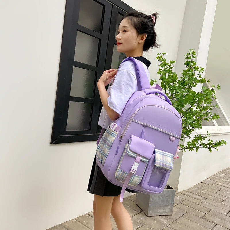 2025 New - Style Schoolbag for Primary School Girls, Suitable for Grades 1, 3 to 6, Child-Friendly, Load-Reducing and Spine
