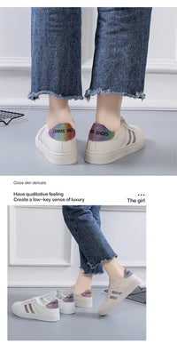 Women Sneakers Autumn New Casual Walking Shoes Woman Flat Lace Up High Quality Sneakers Fashion Flat-bottomed Casual Shoes