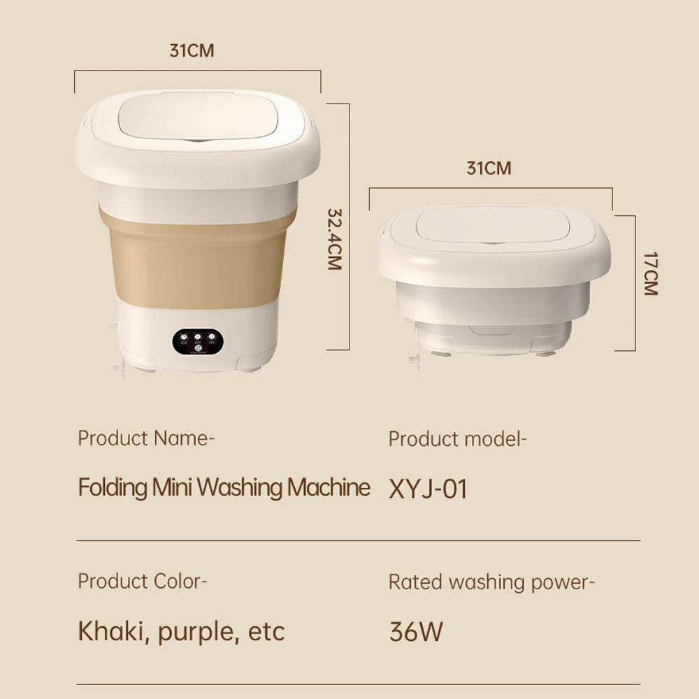 Folding Portable Washing Machine with Spin Dryer