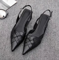 Weave Women Heeled Sandals Pointed Toe Elegant Shoes Woman Trend New Slippers Fashion Heels Women Zapatos Mujer