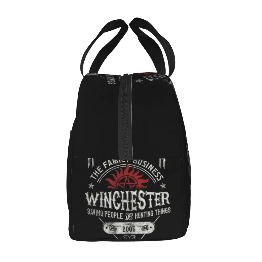 Supernatural Insulated Lunch Tote Bag for Women The Family Business Winchester Things Cooler Thermal Bento Box Outdoor Camping