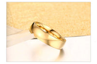 Vnox Classic Wedding Rings for Women Men 6mm Gold Color Stainless Steel Couple Rings Simple Plain Bands Anniversary Gift