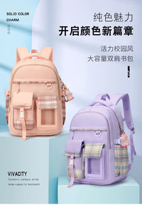 2025 New - Style Schoolbag for Primary School Girls, Suitable for Grades 1, 3 to 6, Child-Friendly, Load-Reducing and Spine