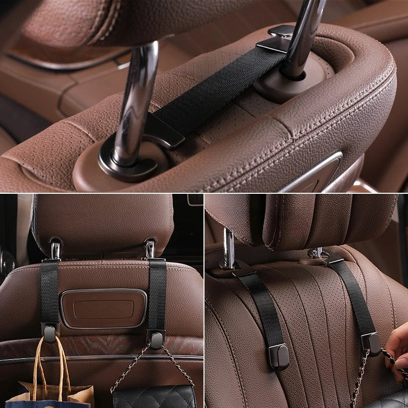 Hidden Car Seat Back Hook Multi-Purpose Organizer