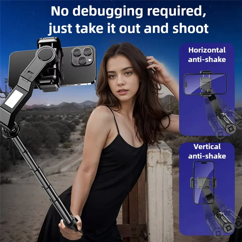 ABAC Selfie Stick Tripod with 1-Axis Gimbal Auto Balance for Smartphones