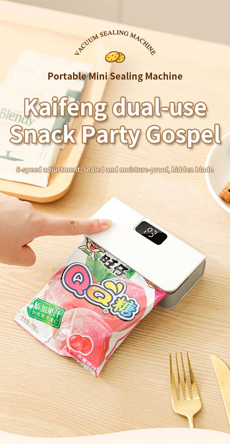 Plastic Bags Sealer Mini Sealing Machine Rechargeable Mini Heat Bag Sealer Food Packaging Sealing Machine Portable Bags Sealer