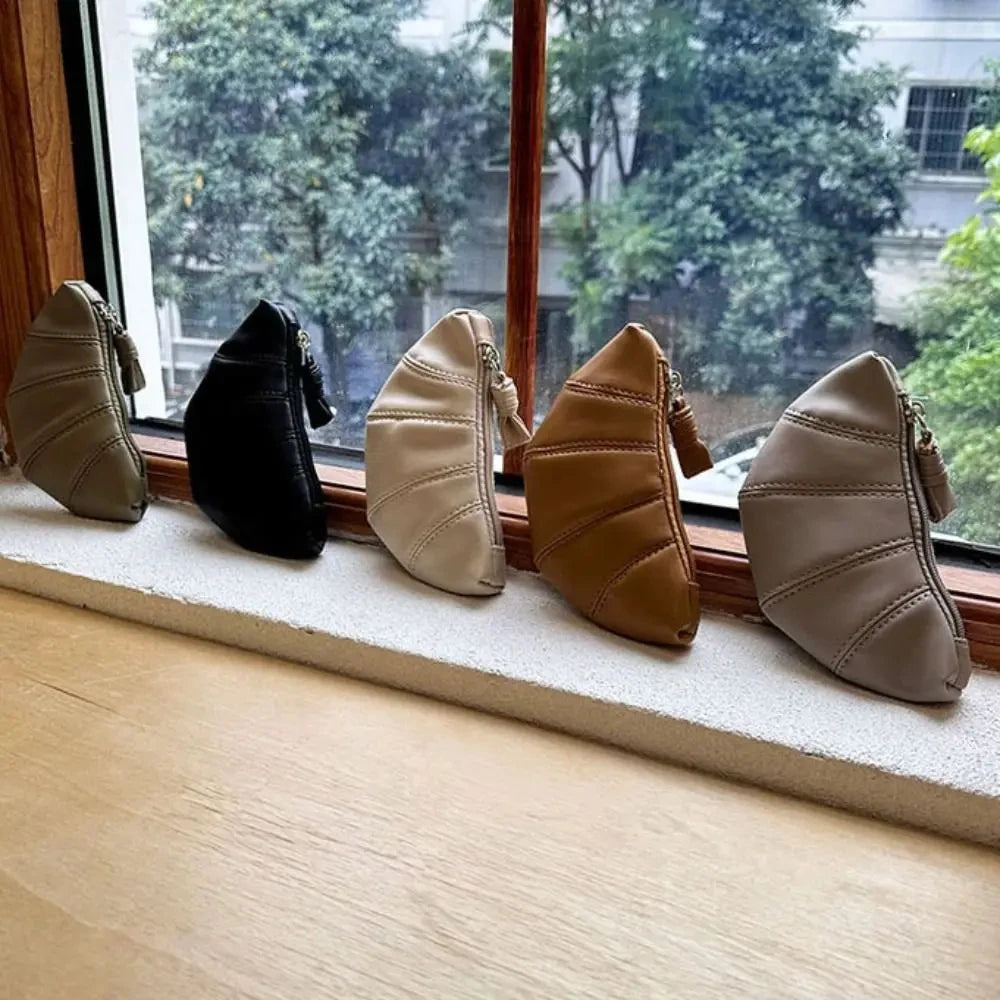 French Croissant Zipper Wallet & Makeup Handbag