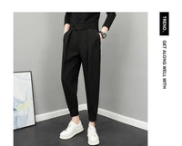 Men High Waist Casual Loose Spring Summer Pants