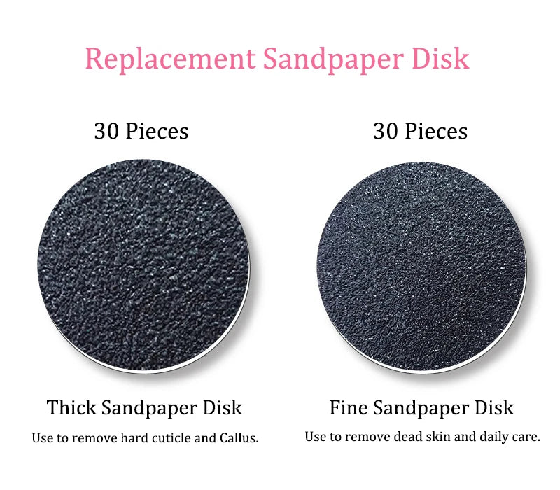 Electric Pedicure Foot File – Callus Remover w/ Sandpaper