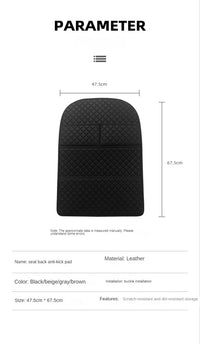 Car Anti-Kick Pad Universal Leather Seat Back Protector