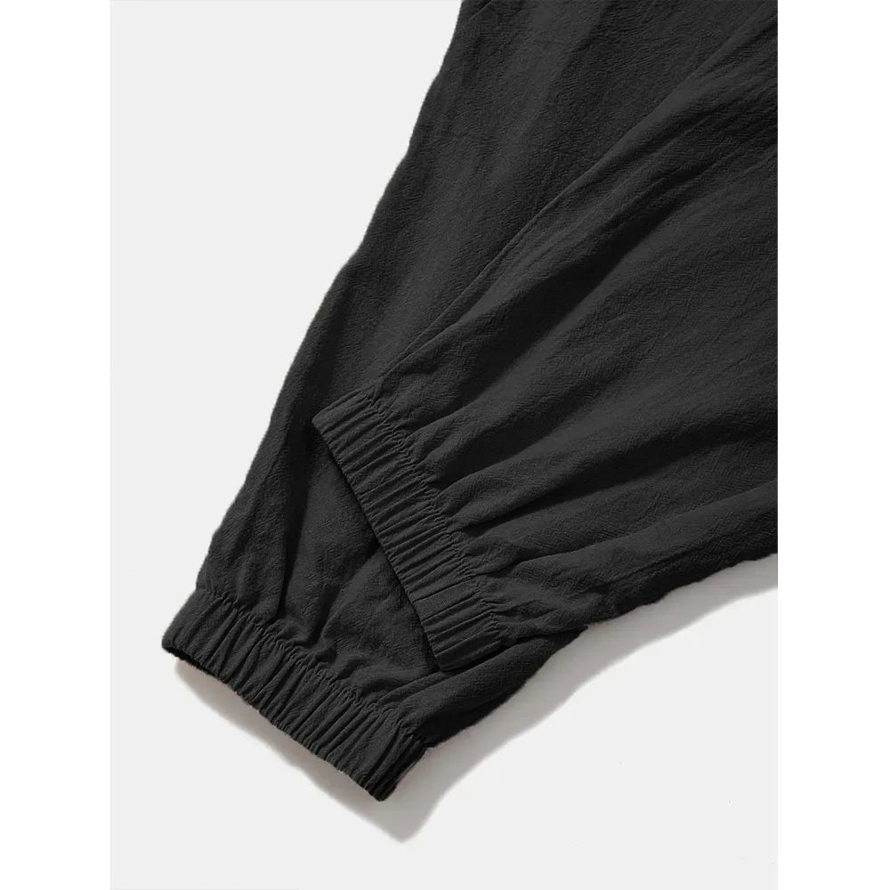 Men’s Harem Pants – Cotton Linen Loose Fit Joggers, Breathable Streetwear Trousers